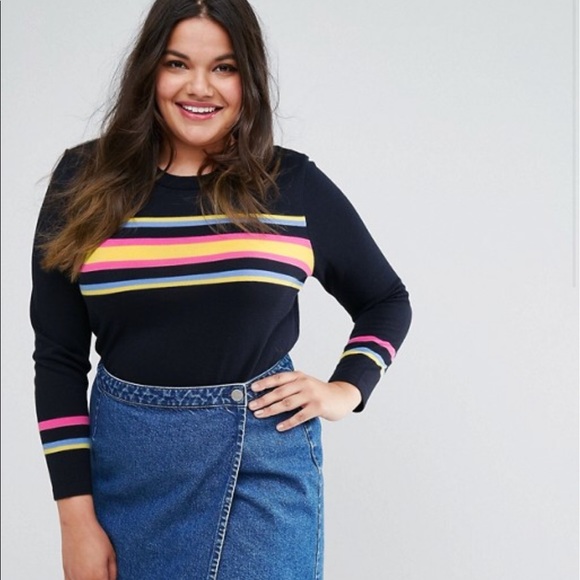 ASOS Curve Sweaters - asos curves sweater with bright stripes NWT